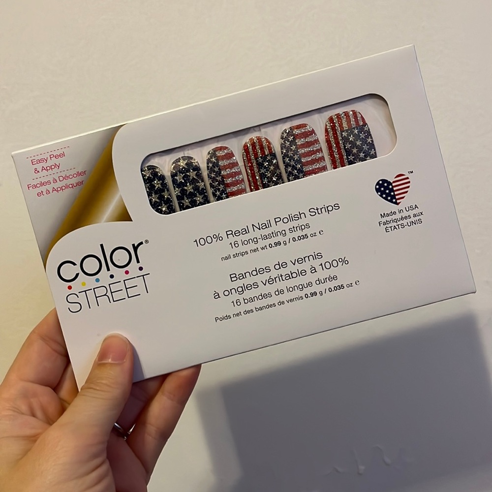 Color Street nail polish strips flagtime gal